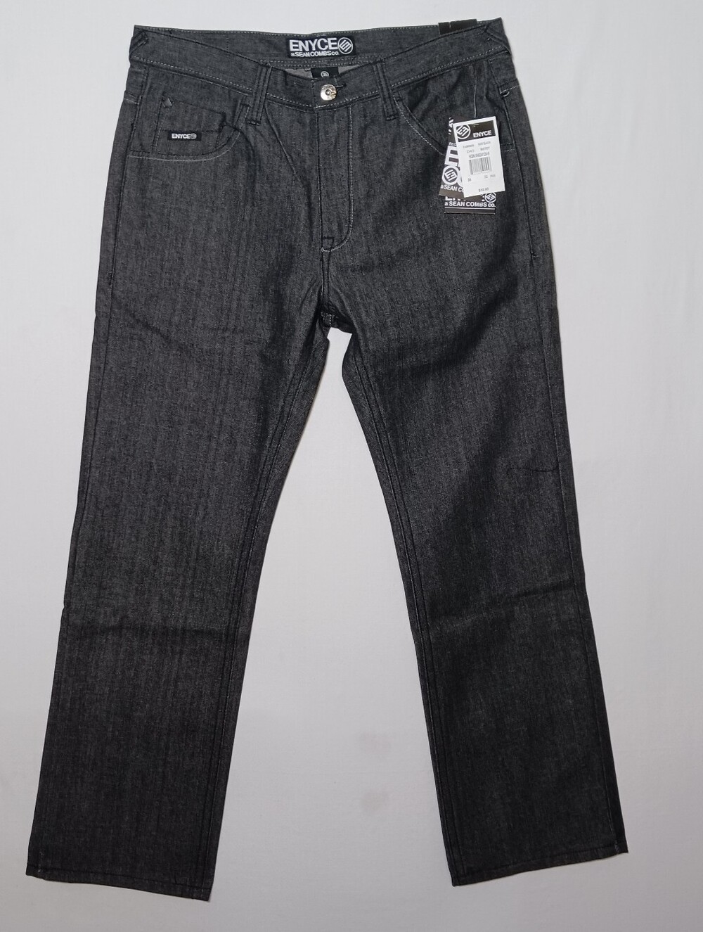 Y2K Enyce Mens Relaxed Fit Jeans 36X32 Raw Black Denim NWT Deadstock